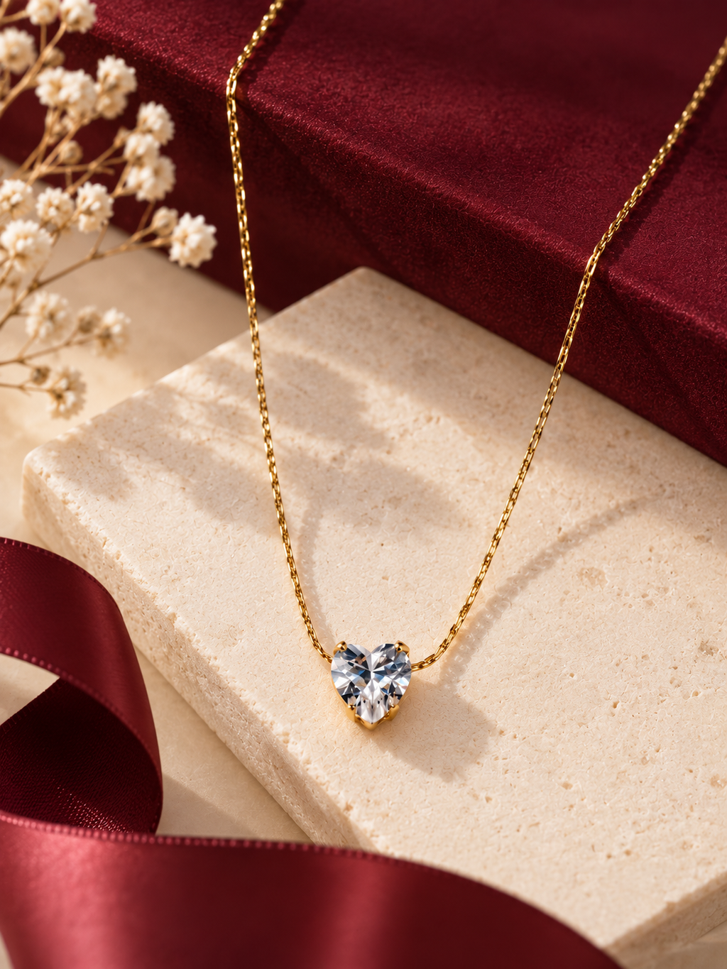 Solitaire Heart Necklace