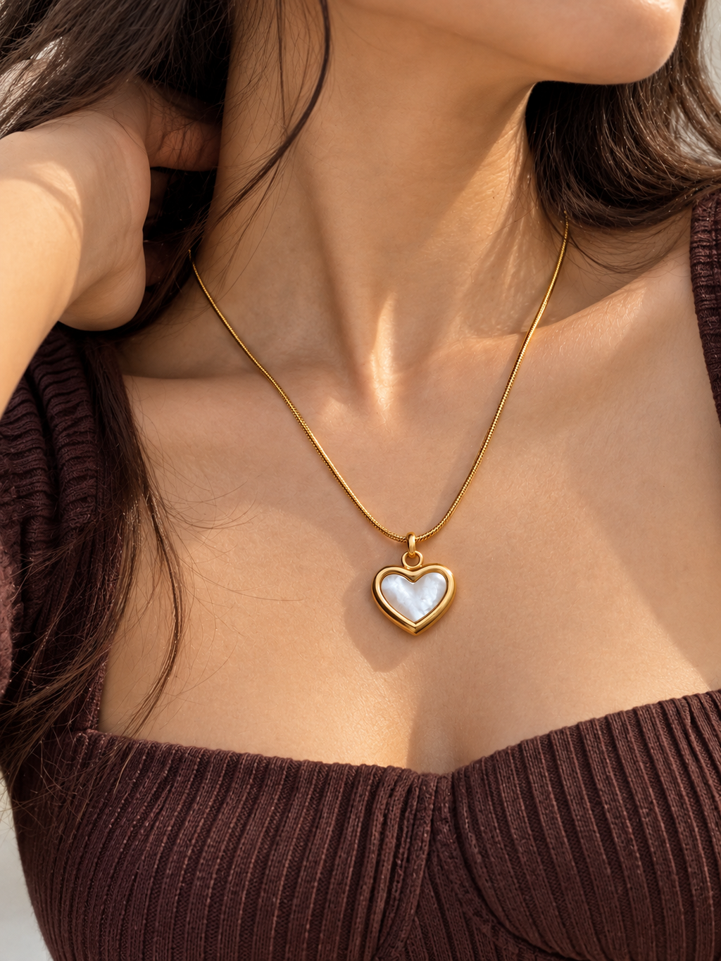 Pearl Heart Pendant Necklace
