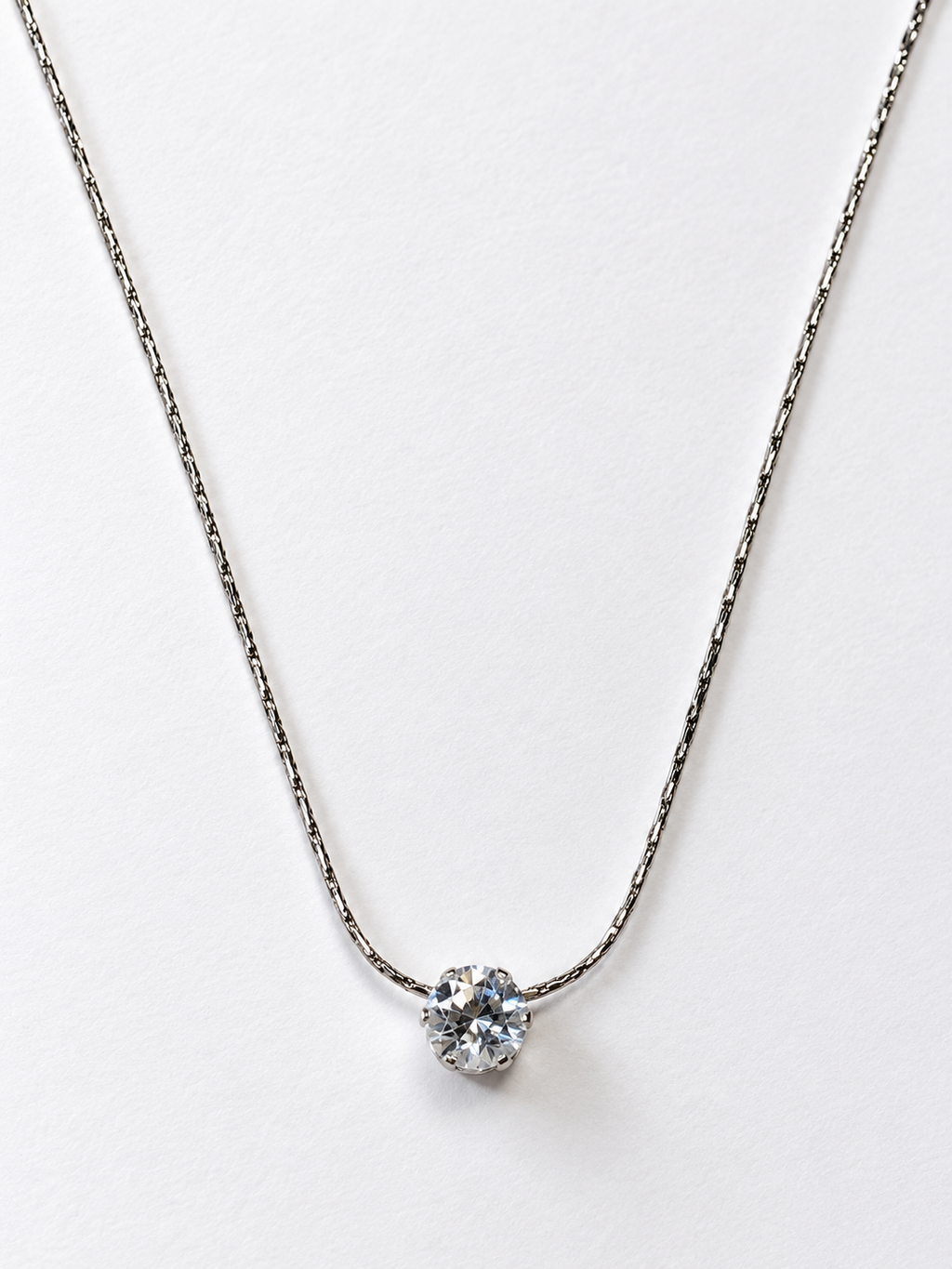 Silver Solitaire Necklace