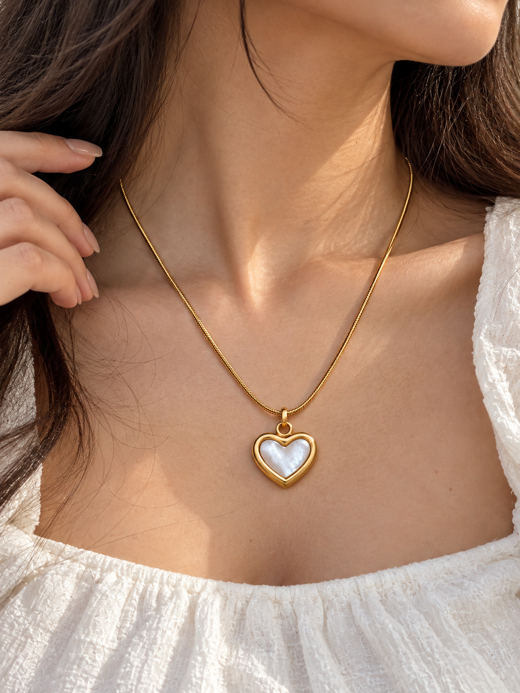 Pearl Heart Pendant Necklace