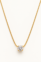 Golden Solitaire Pendant Necklace