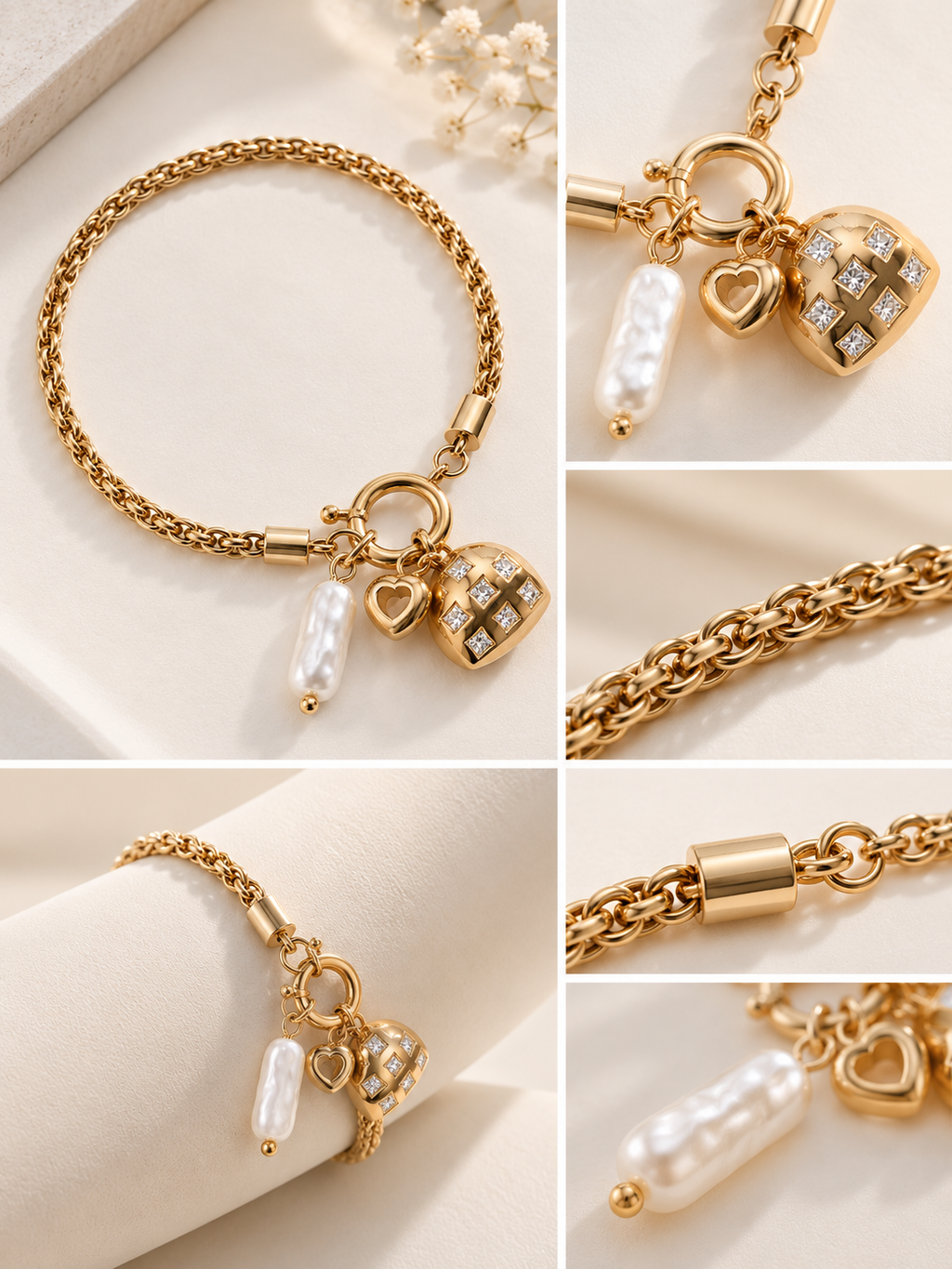 Elegant Gold Charm Bracelet