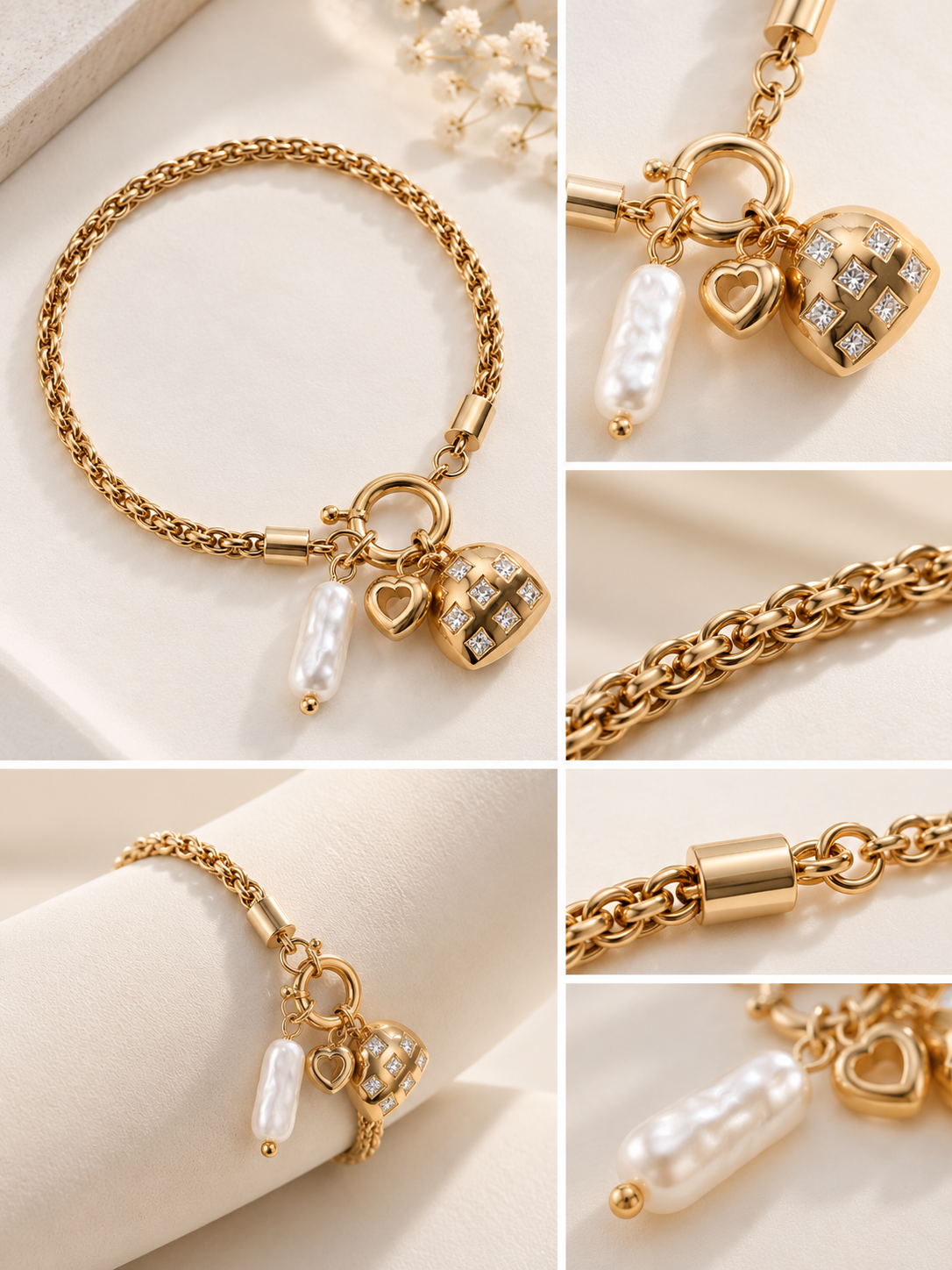 Elegant Gold Charm Bracelet