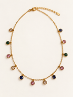 Rainbow Gemstone Charm Necklace