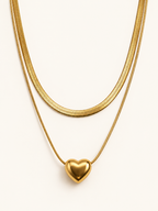 Golden Heart Layered Necklace