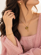 Heart & Key Charm Necklace