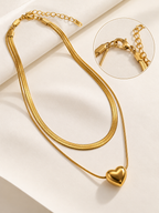 Golden Heart Layered Necklace