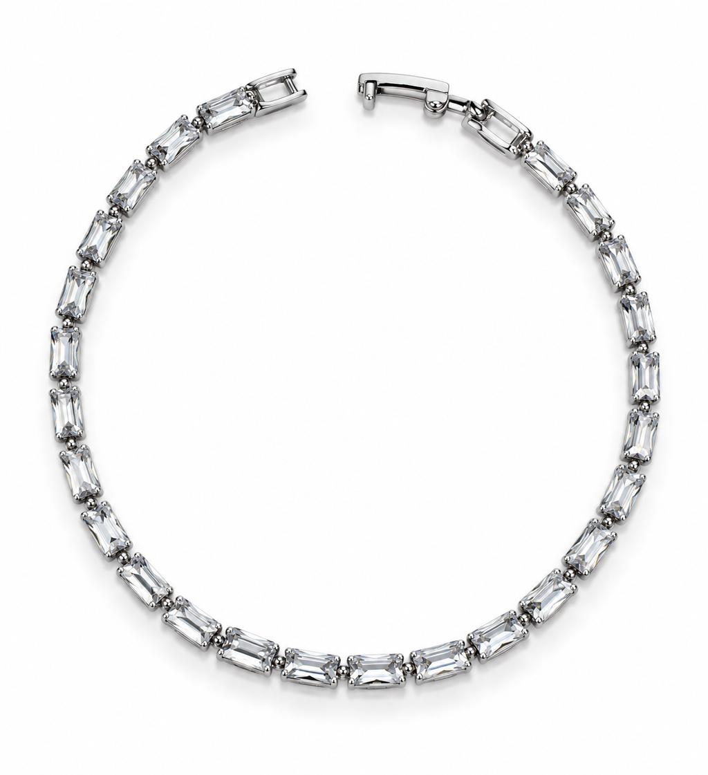Silver Crystal Tennis Bracelet