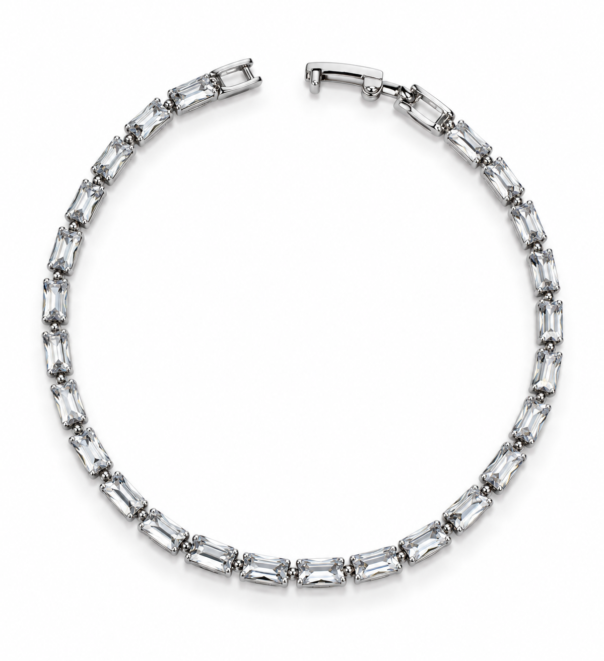 Silver Crystal Tennis Bracelet