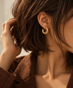 Golden Hammered Open Hoop Earrings