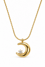 Golden Crescent Moon Necklace
