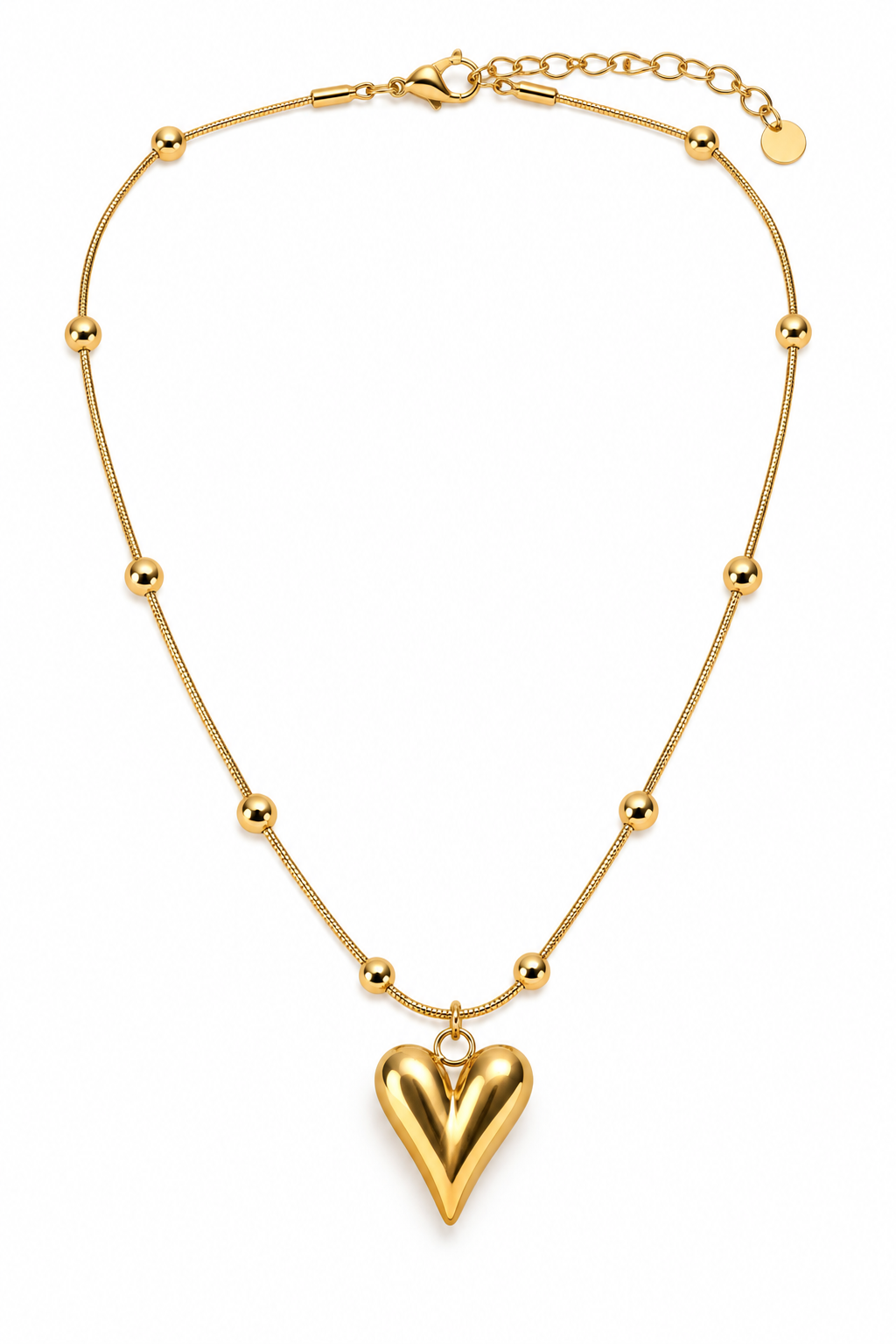 Sculpted Heart Beaded Necklace