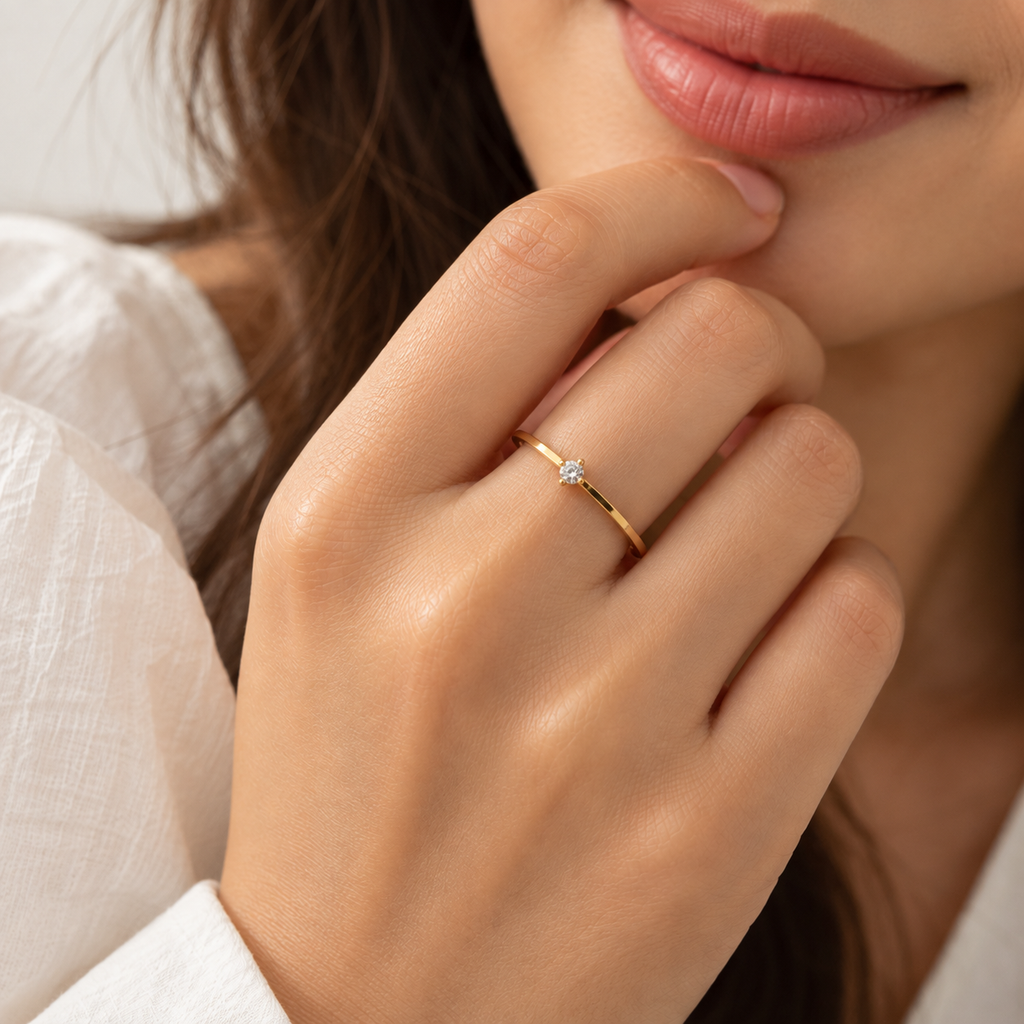 Solitaire Crystal Ring