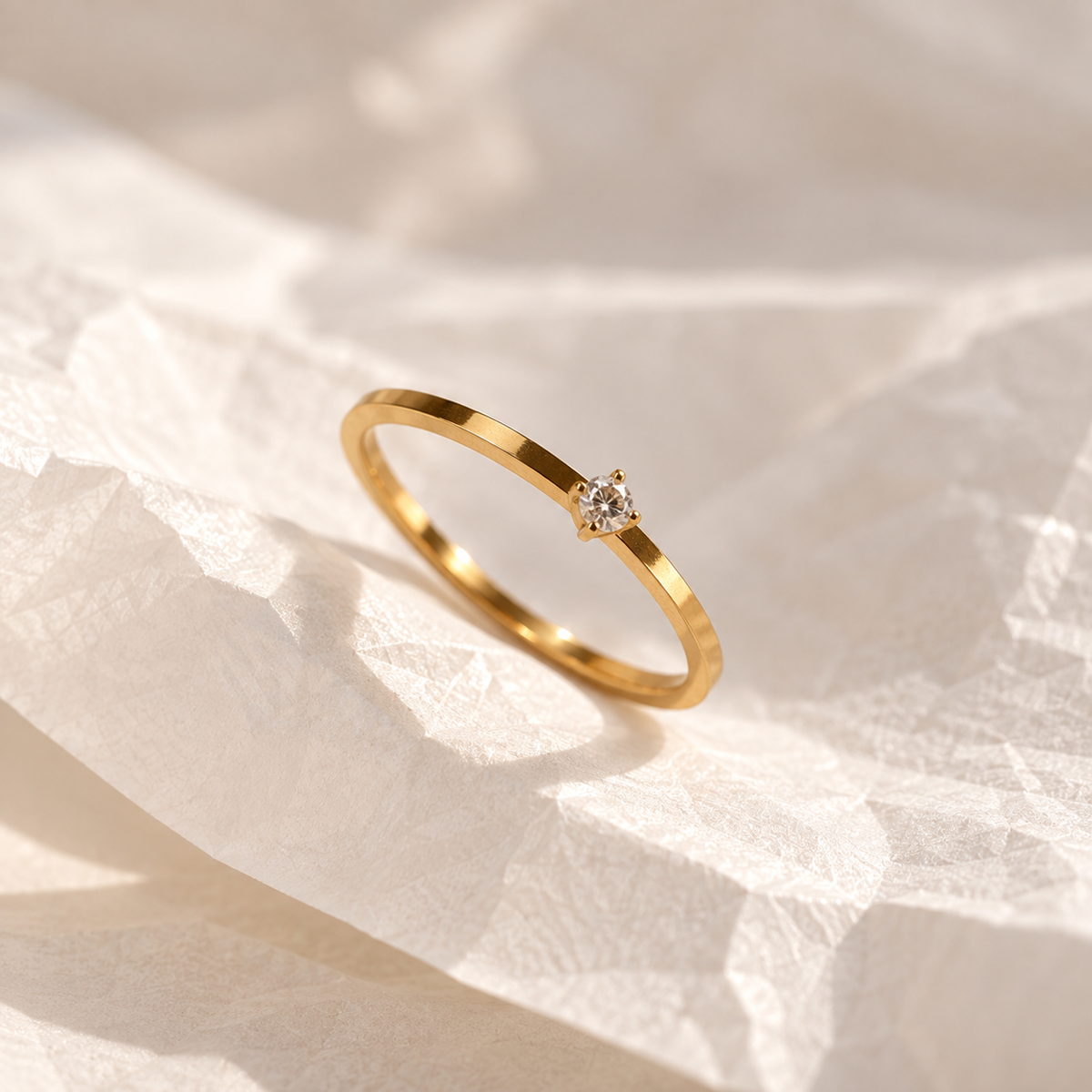 Solitaire Crystal Ring