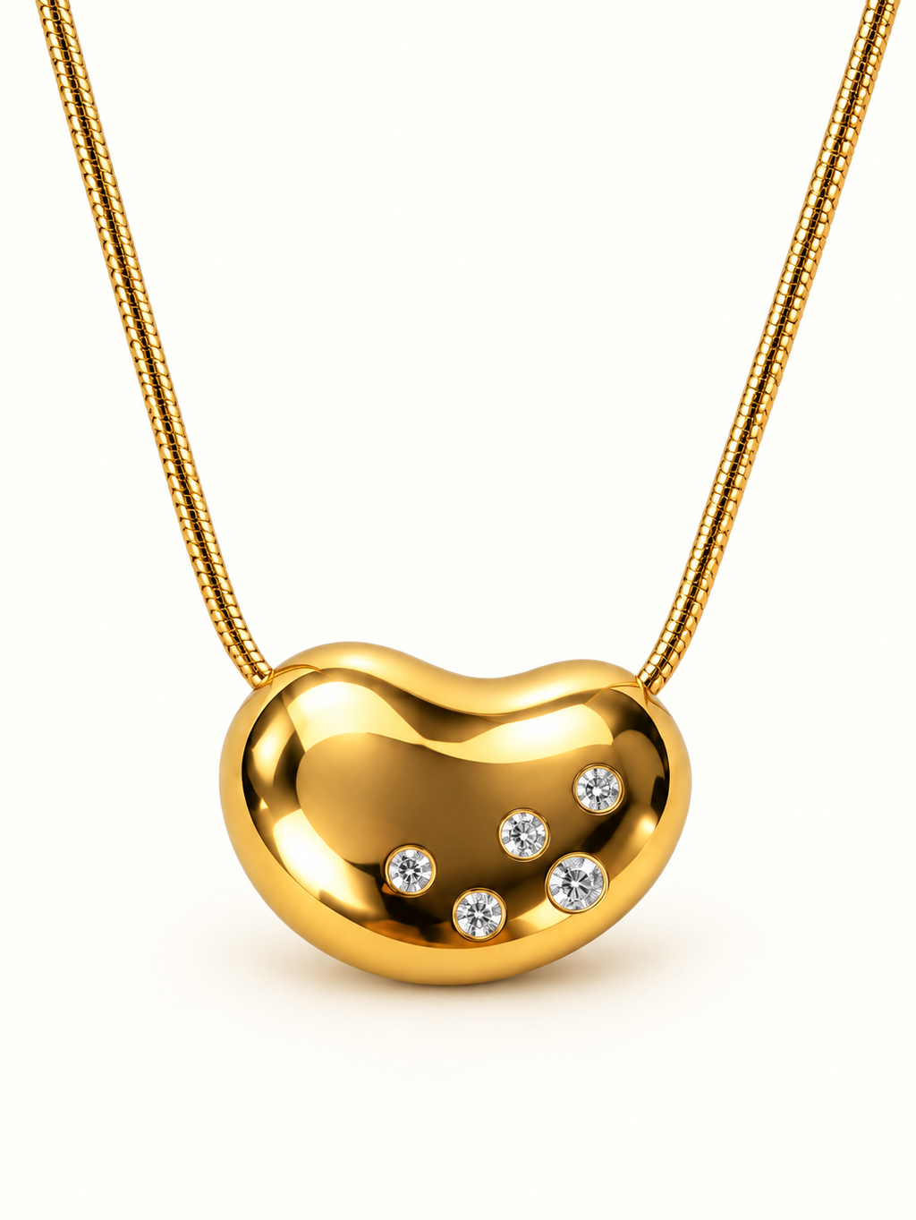 Golden Heart Crystal Necklace
