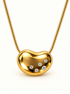Golden Heart Crystal Necklace