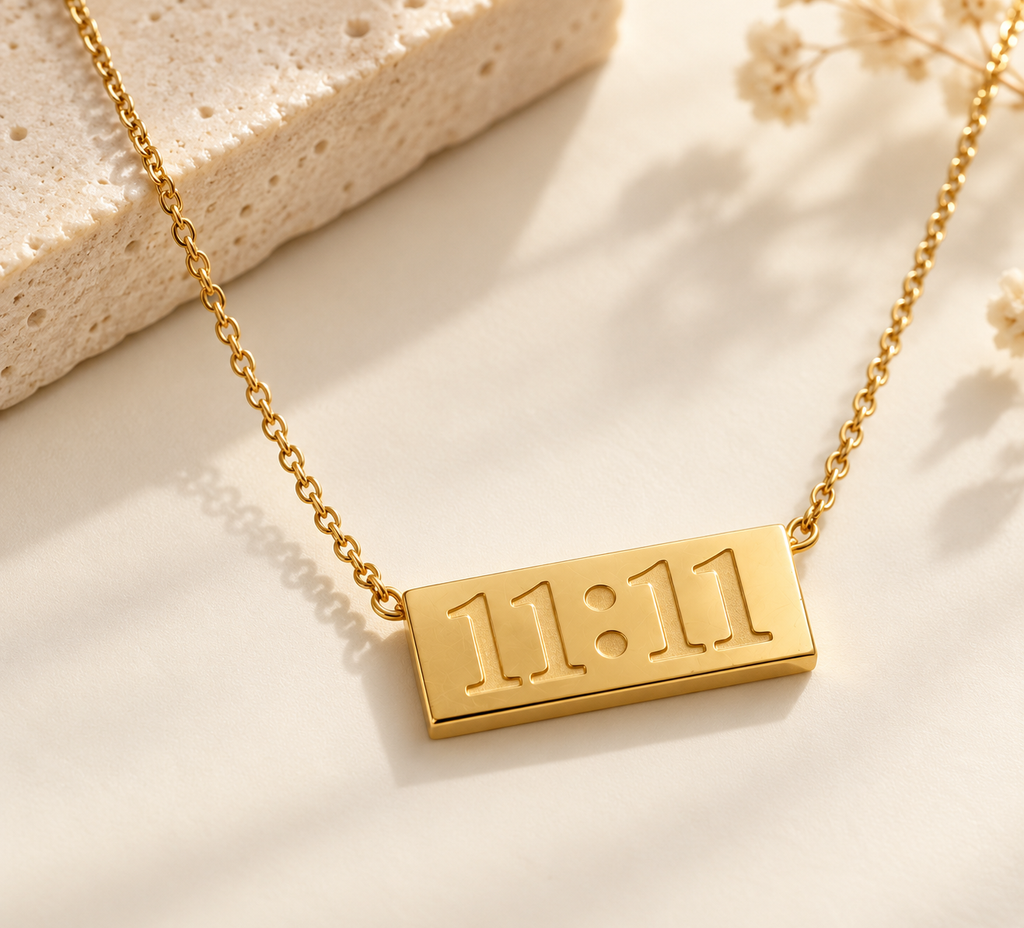 11:11 Gold Bar Necklace