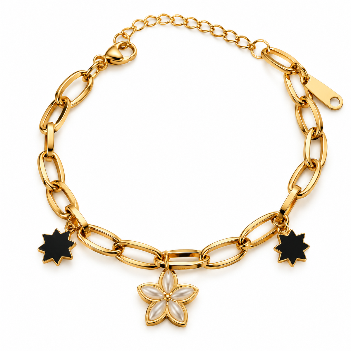 Golden Bloom Charm Bracelet
