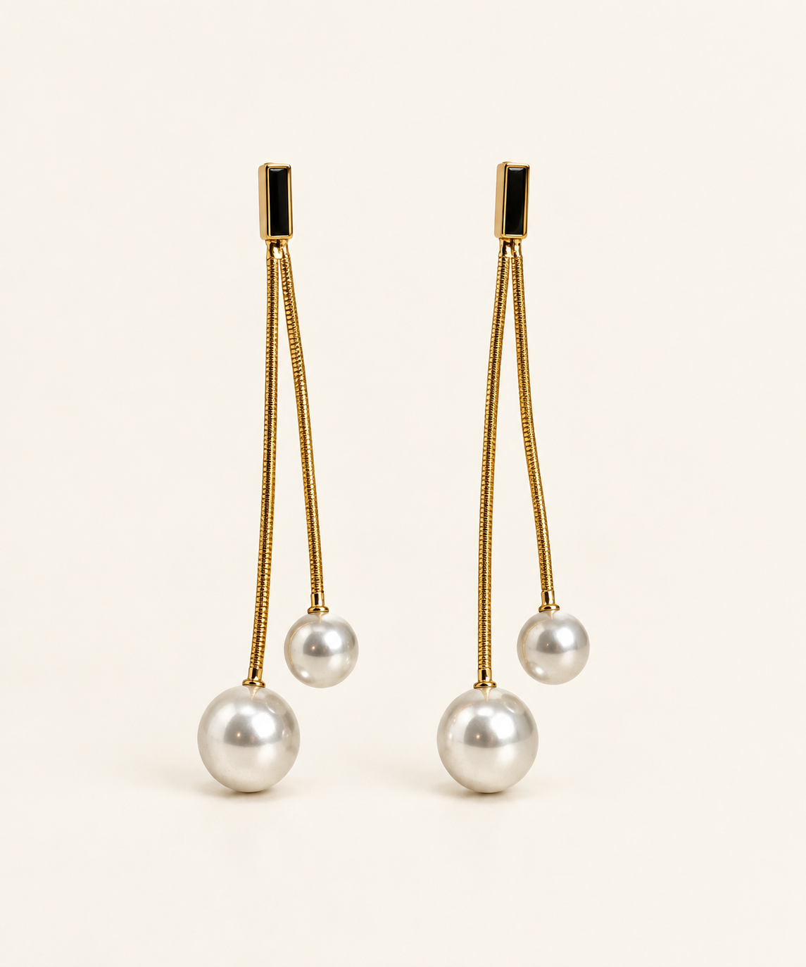 Golden Pearl Drop Earrings