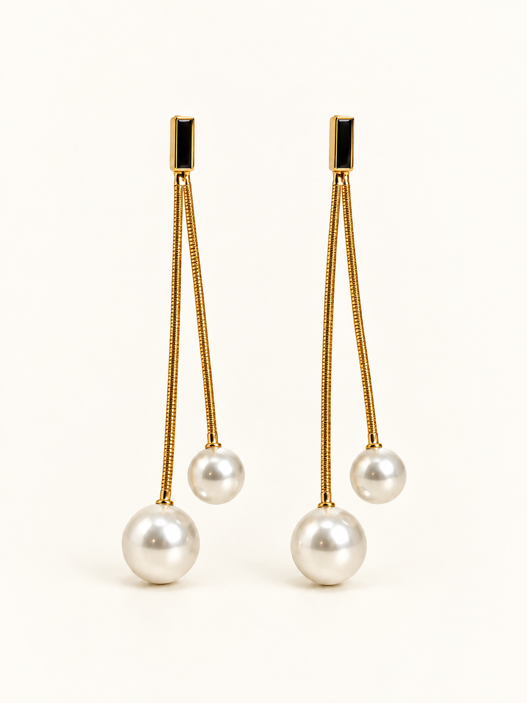 Golden Pearl Drop Earrings