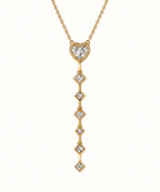 Crystal Heart Lariat Necklace