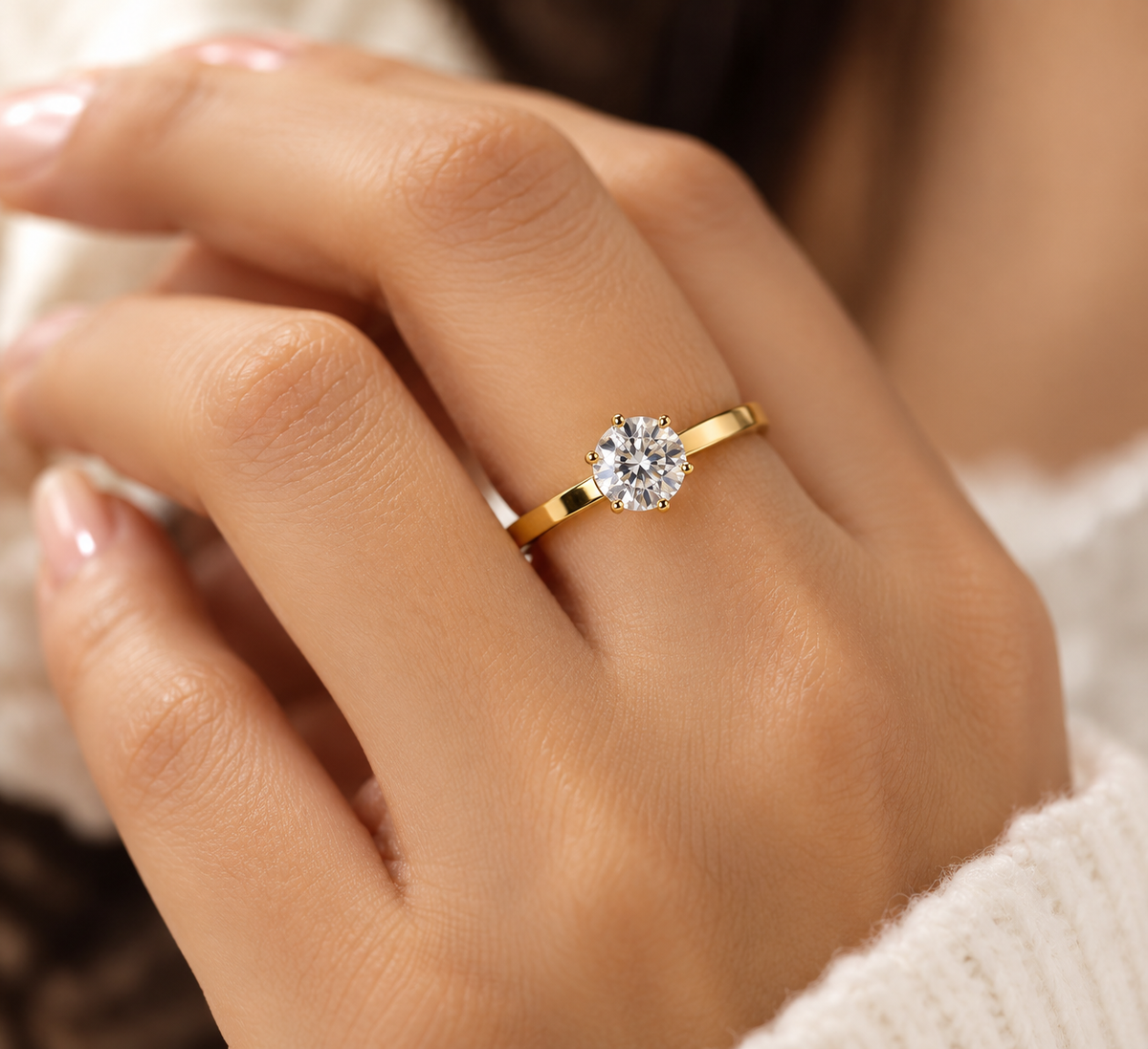 Solitaire Spark Gold Ring