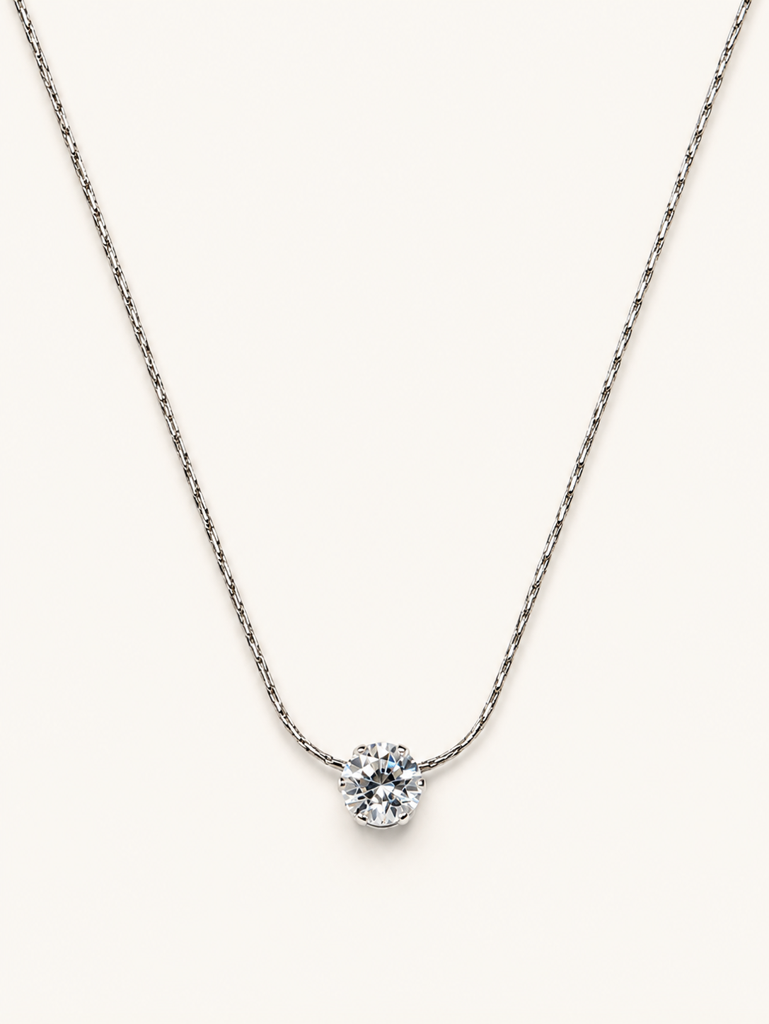 Silver Solitaire Necklace