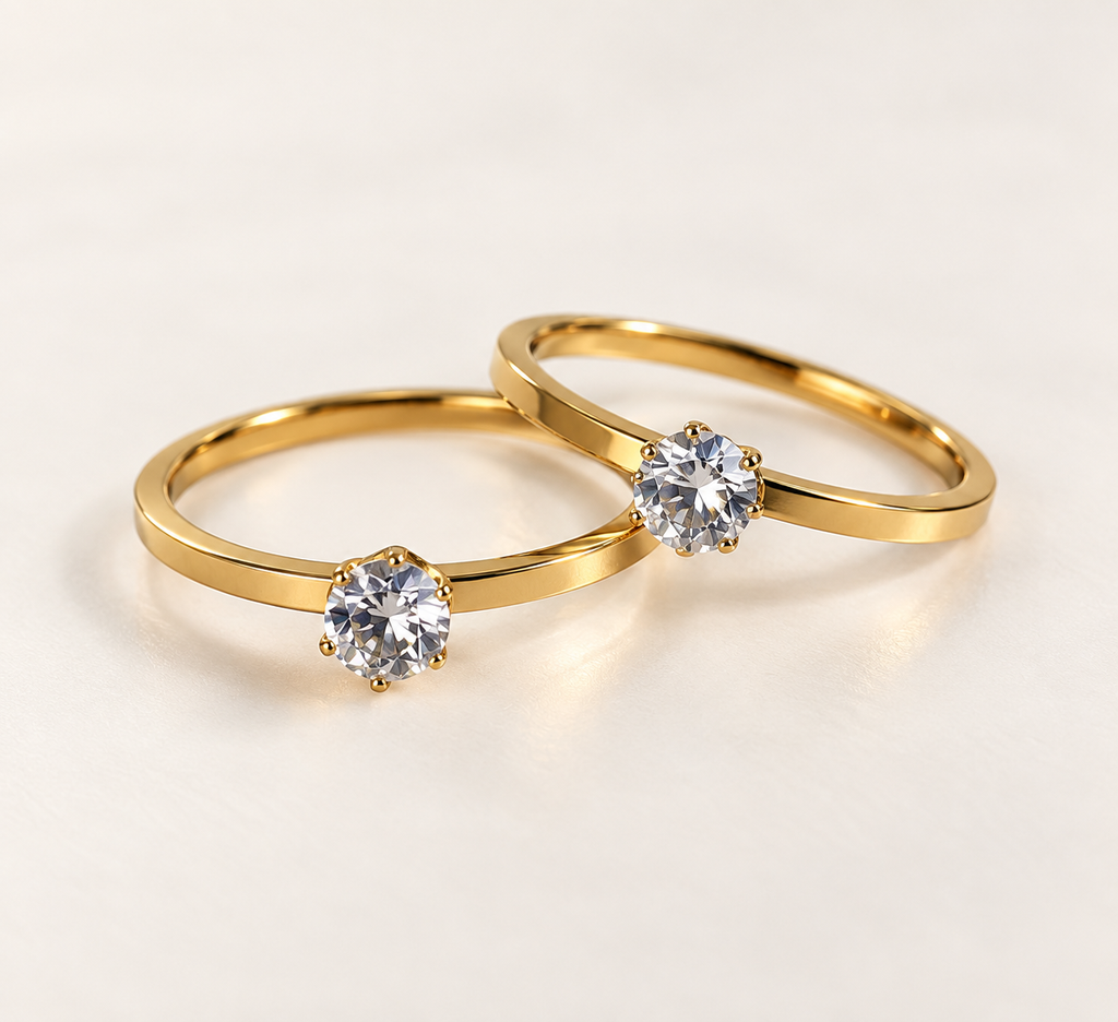 Solitaire Spark Gold Ring