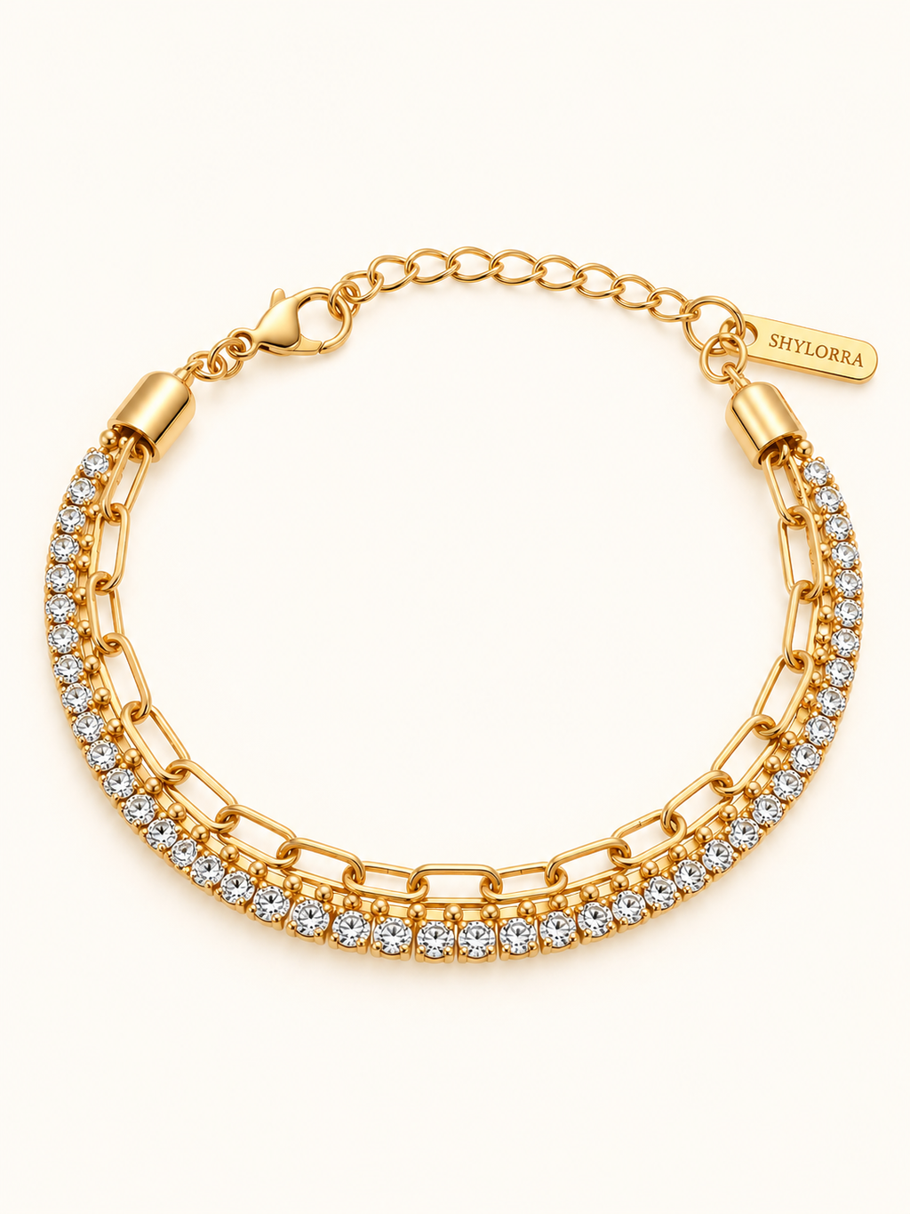 Golden Crystal Layered Bracelet