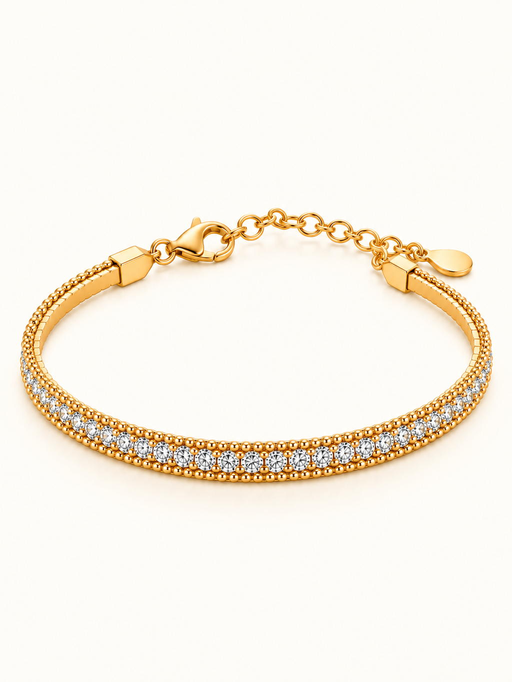 Golden Crystal Tennis Bracelet