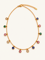 Rainbow Gemstone Charm Necklace