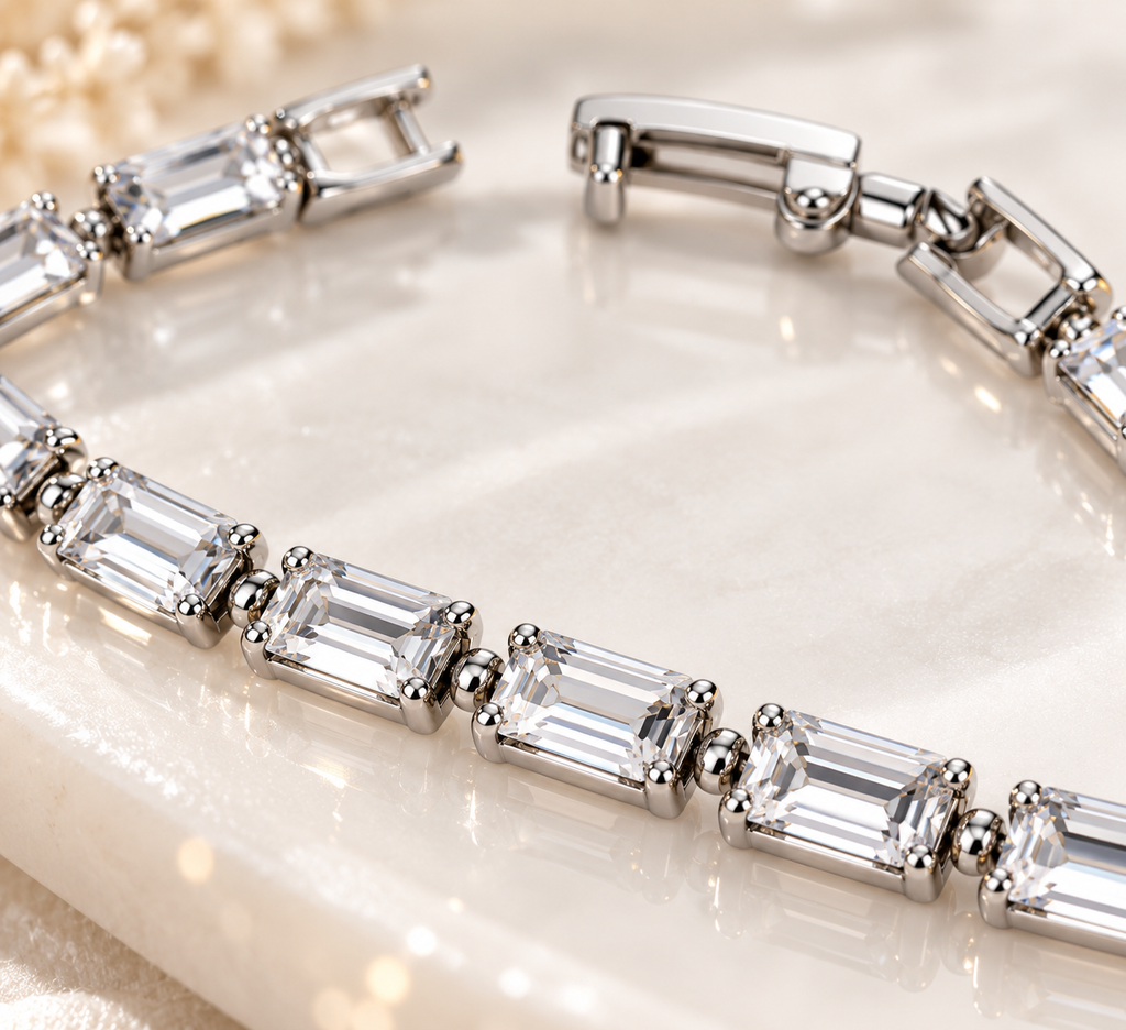 Silver Crystal Tennis Bracelet