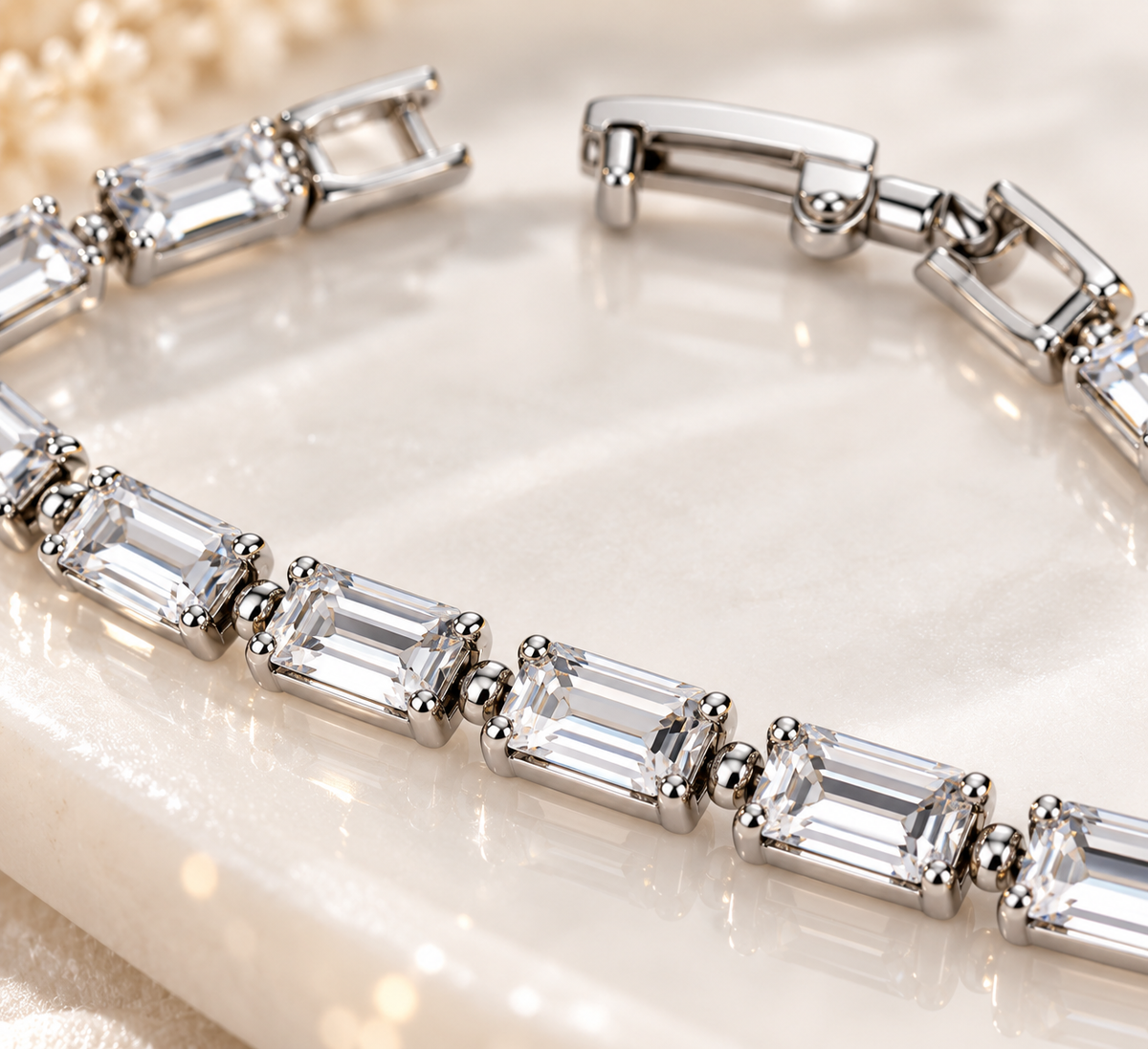 Silver Crystal Tennis Bracelet
