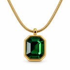 Emerald Solitaire Pendant Necklace