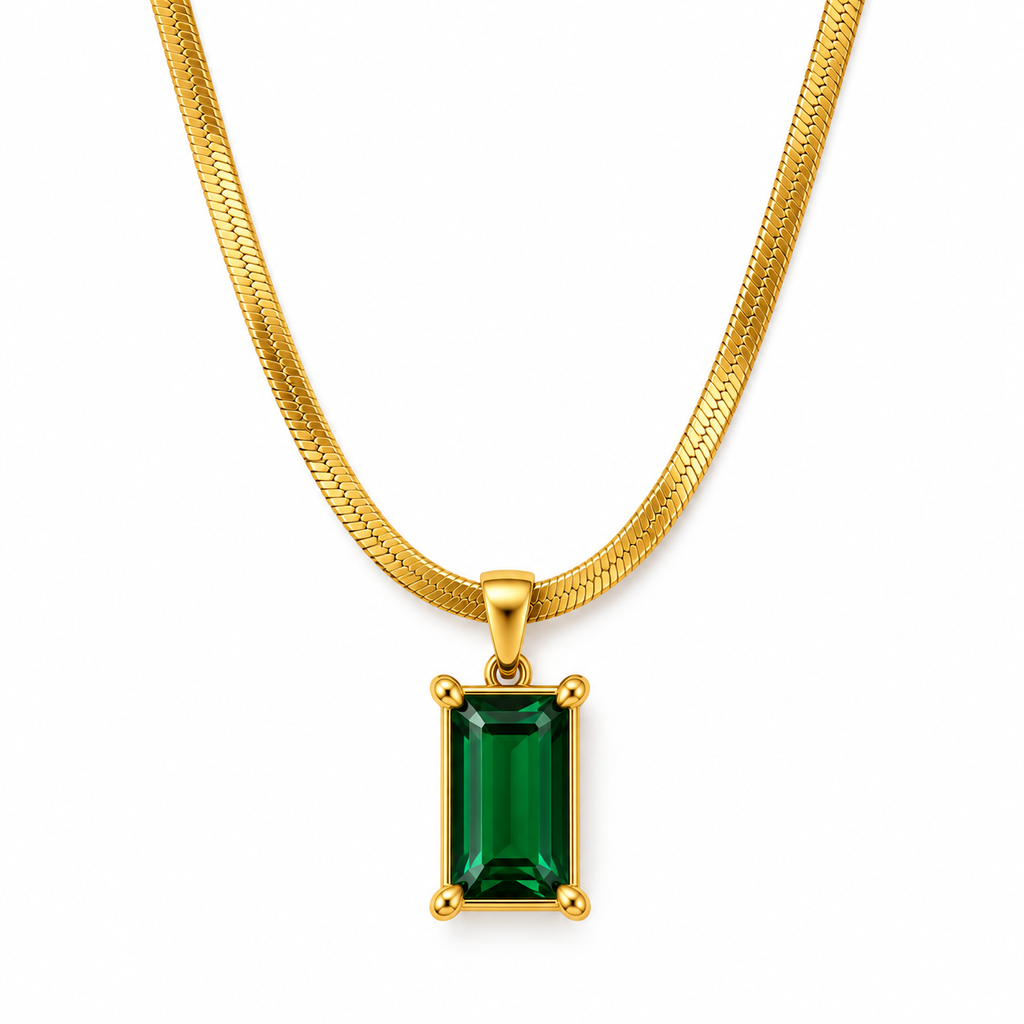 Emerald Green Pendant Necklace