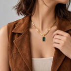Emerald Green Pendant Necklace