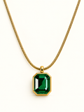 Emerald Solitaire Pendant Necklace