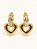 Golden Heart Drop Earrings