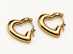 Golden Heart Hoop Earrings