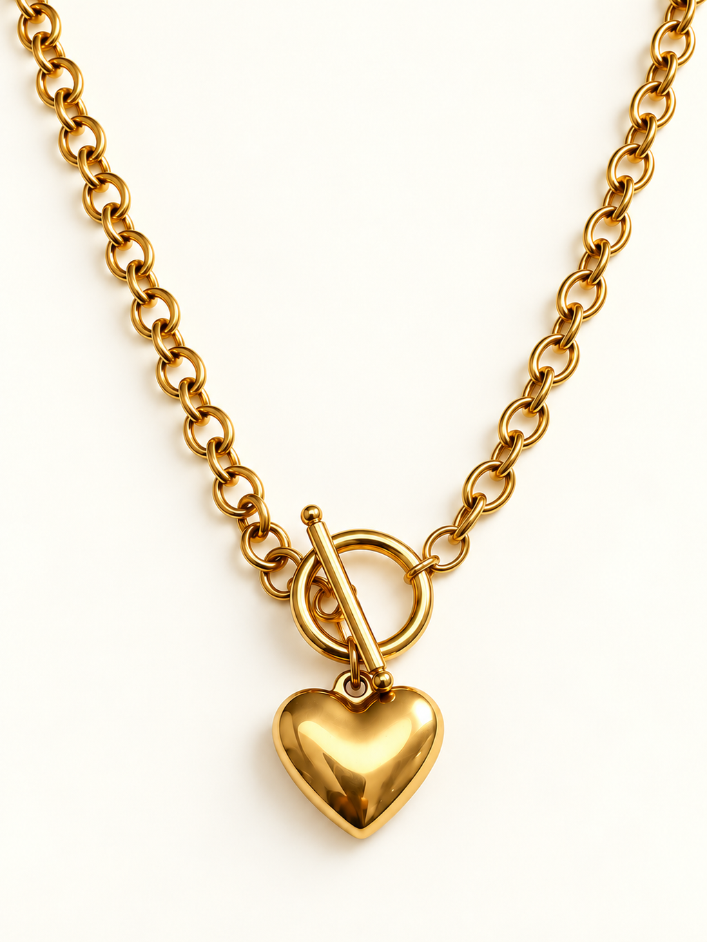 Golden Heart Toggle Necklace