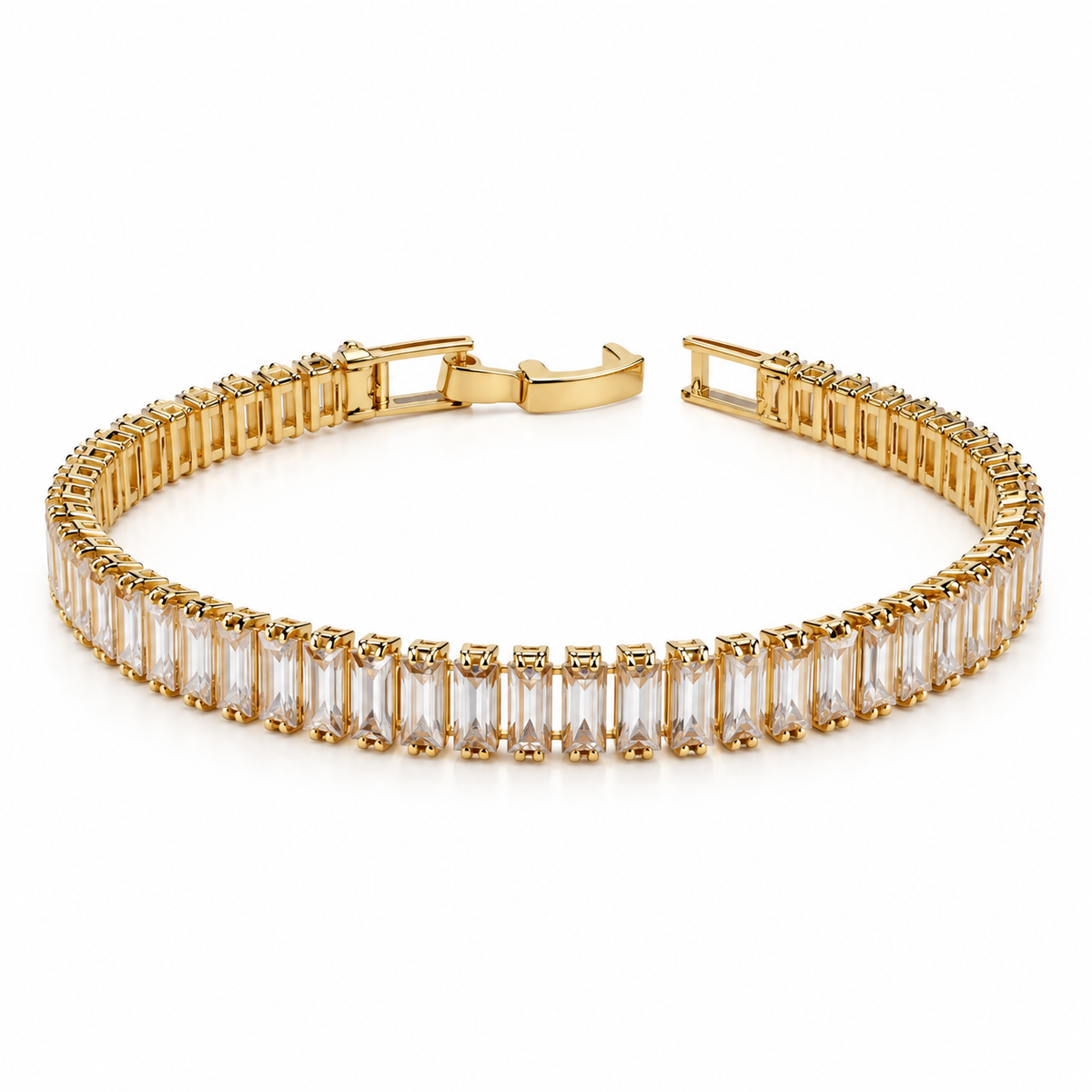 Golden Baguette Crystal Bracelet