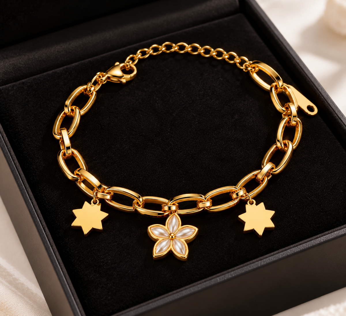 Golden Bloom Charm Bracelet