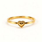 Golden Heart Charm Ring