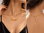 Sculpted Bean Pendant Necklace