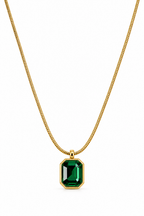 Emerald Solitaire Pendant Necklace
