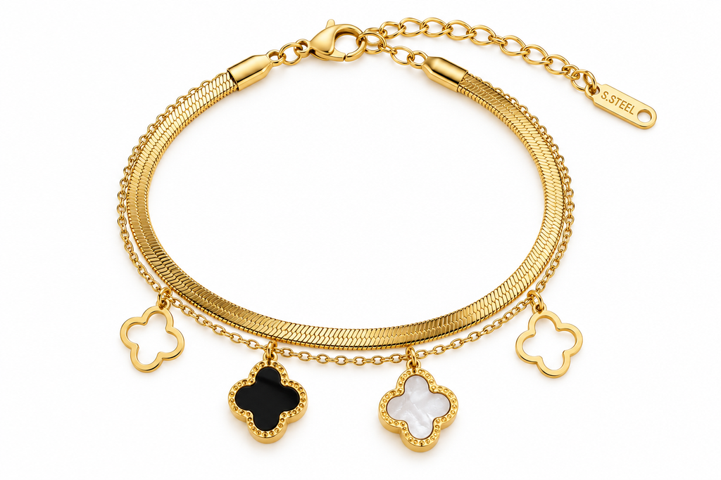 Golden Clover Charm Bracelet