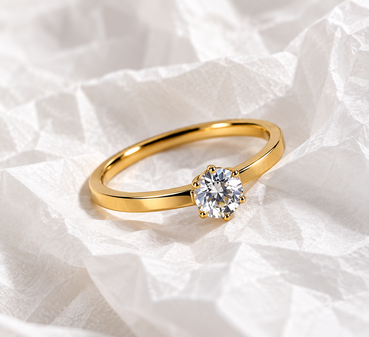 Solitaire Spark Gold Ring