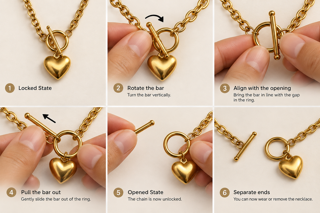 Golden Heart Toggle Necklace