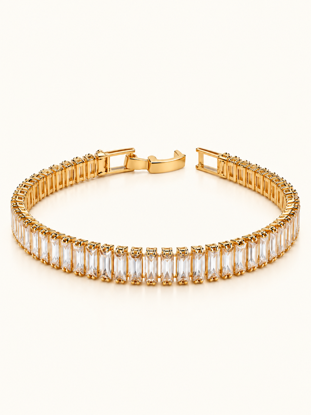 Golden Baguette Crystal Bracelet