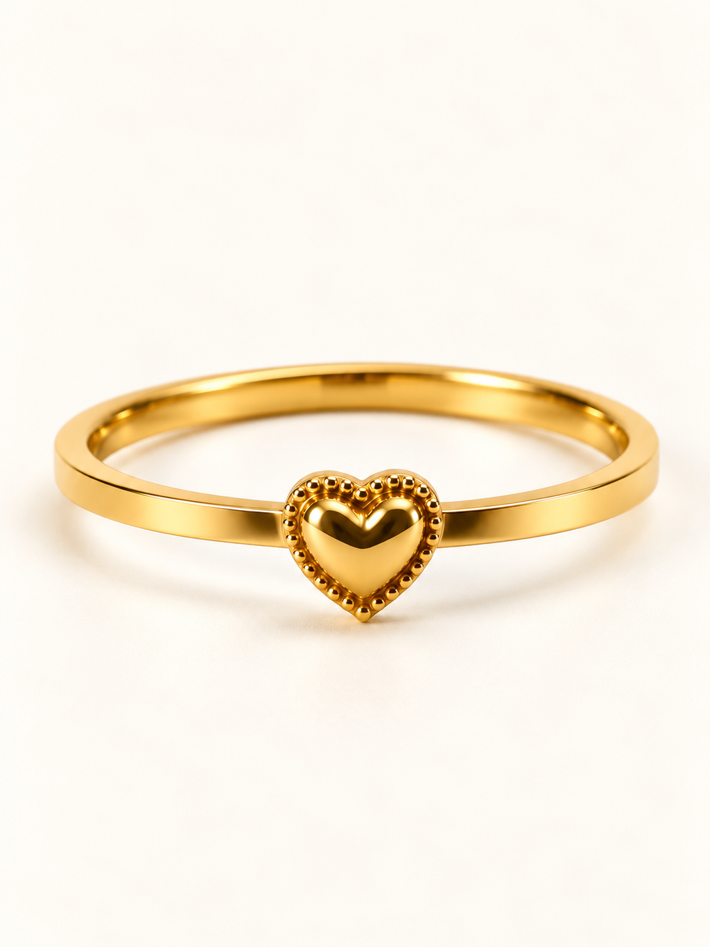 Golden Heart Charm Ring